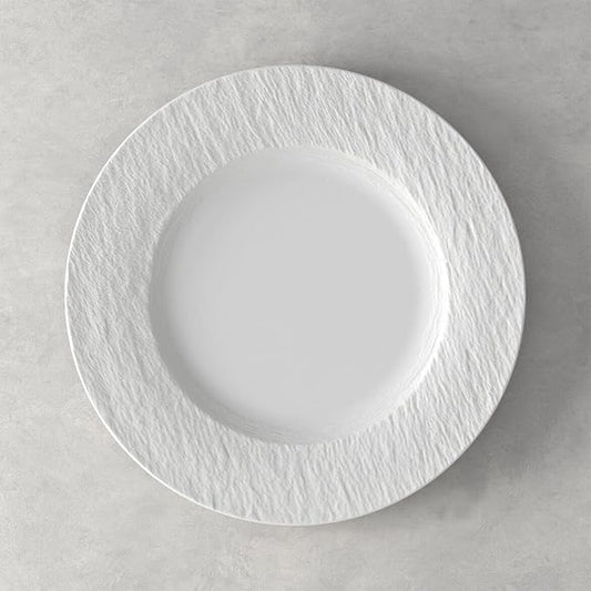 Villeroy & Boch Manufacture Rock Blanc 12-Piece Dinnerware Set, Service for 4, Dinner Plates, Salad Plates & Pasta Bowls, Premium Porcelain, Made in Germany, Matte White