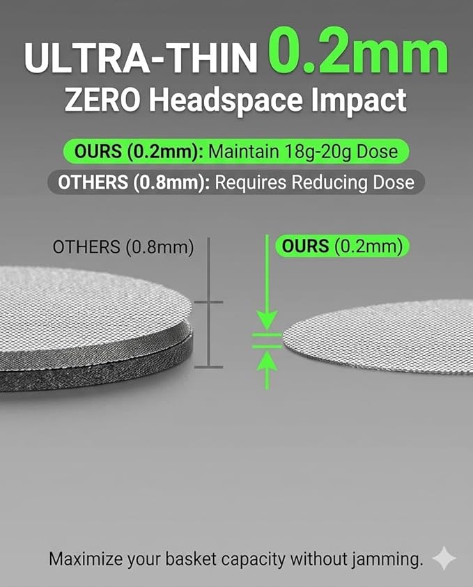 2PCS 51mm Magnetic Puck Screen 0.2mm forDelonghi Portafilter | Made of 304 stainless steel. Easy magnetic removal prevents burnt hands or losing screens in knock boxes