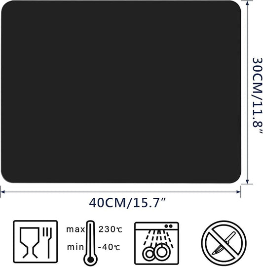 Gartful 2 Pack Silicone Crafting Mats, 15.7" x 11.8" Silicone Mat for Crafts, Large Heat Resistant Sheet for Jewelry Casting, Epoxy Resin, Painting, Counter Table Protector, Placemat, Nonstick, Black
