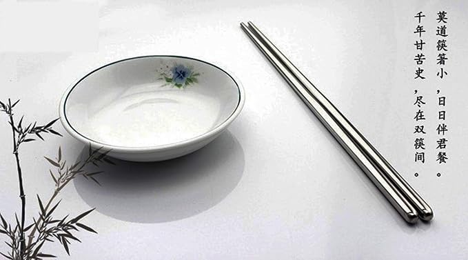 Stainless Steel Chopsticks Metal Reusable Dining Chopsticks 10 Pairs