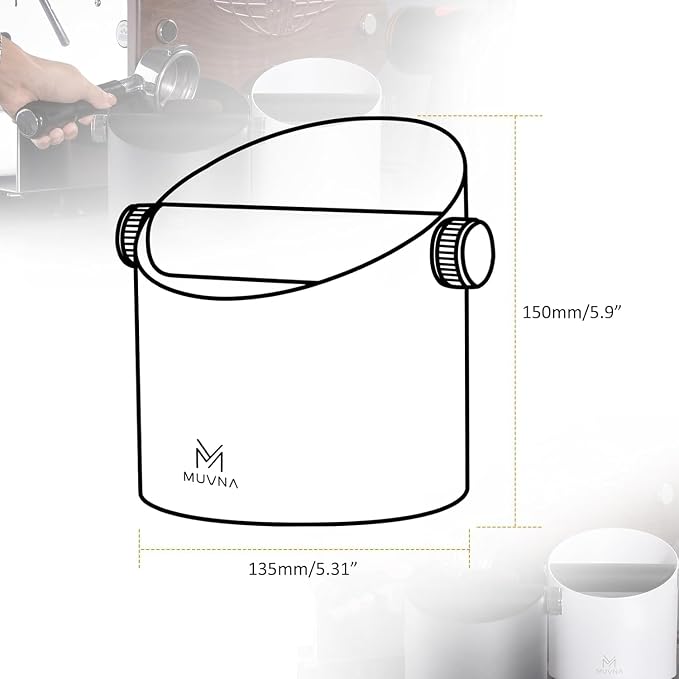 Knock Box Espresso Accessories - 15 Espresso Pucks Steel Espresso Machine Tools for Coffee Ground with Removable Knock Bar, Non-Slip Base, Anti-Splash Coffee Puck Bin for Barista, Black