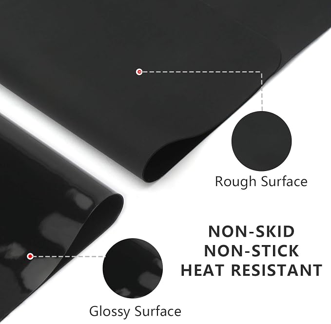 Gartful Silicone Sheets for Crafts, 3PCS Resin Jewelry Casting Molds Mats, Multipurpose Table Cover Placemat, Counter Top Protector Pad, Nonskid Nonstick, Black(15.7 x 11.8 inches)
