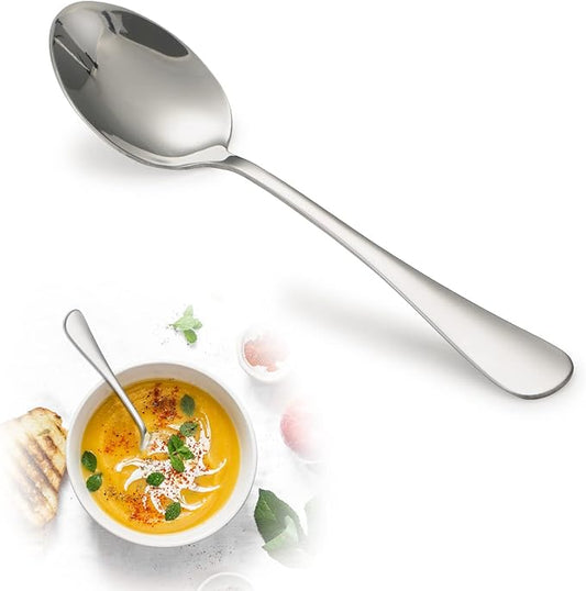 Stainless Steel Teaspoon Set, 8 Pieces, 7.3 Inches, Mirror Finish, Dishwasher Safe