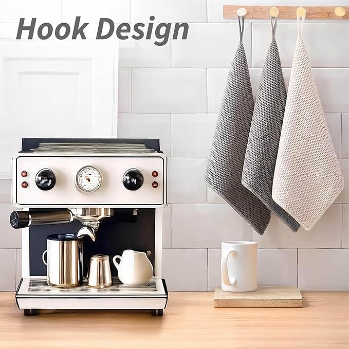 Espresso Accessories Barista Towels 6 Pack – Microfiber Cleaning Cloths for Espresso Machines, Steam Wands & Countertops – Essential Coffee Bar Accessories, 12"x12"