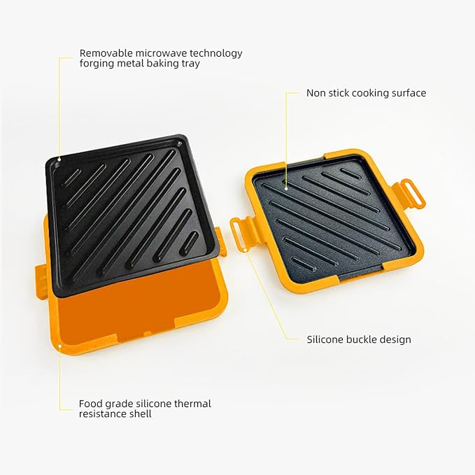 Sandwich Maker Nonstick No Power Required Quesadilla Snacks Bread Cooker | Kitchen Bread Press Sandwich Maker Heat-Resistant Portable Breakfast Quesadilla Pie Bread for Home Apartment Dorm Party T