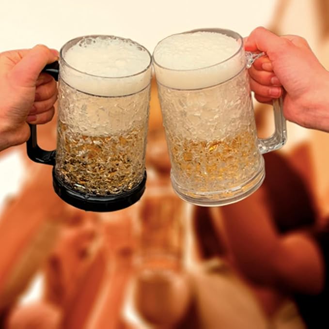 16 oz Double Wall Gel Freezer Mugs, 2 Pack | Reusable gel freezer mugs help keep cold drinks chilled longer.