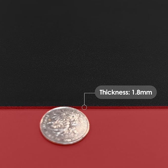 Leather Table Cover,1.8mm Thick,12x78 Inch Desk Cover,Dresser Cover Top,Dresser Protector Top,Dresser Cover,End Table Cover.(Black+Wine Red,12x78)