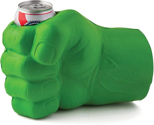Foam Drink Kooler, Soft Sided Beer Cooler, Portable Party Beverage Holder for Soda Cans, Funny Can Cooler - The Green Beast Giant Fist