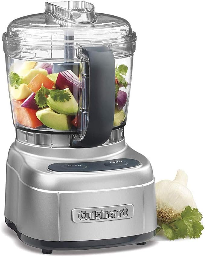 Cuisinart Small Food Processor, Auto-Reversing Smart Power Blade, 4-Cup | Mini food processor with touch-pad control, auto-reversing blade & dishwasher-safe parts for small jobs, ECH-4SV