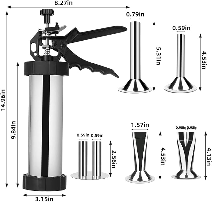 Professional Beef Jerky Gun Kits Stainless Steel Jerky Maker - Jerky Maker Jerky Cannon Meat Gun Stainless Steel Jerky Gun Large Capacity Jerky Making Kit