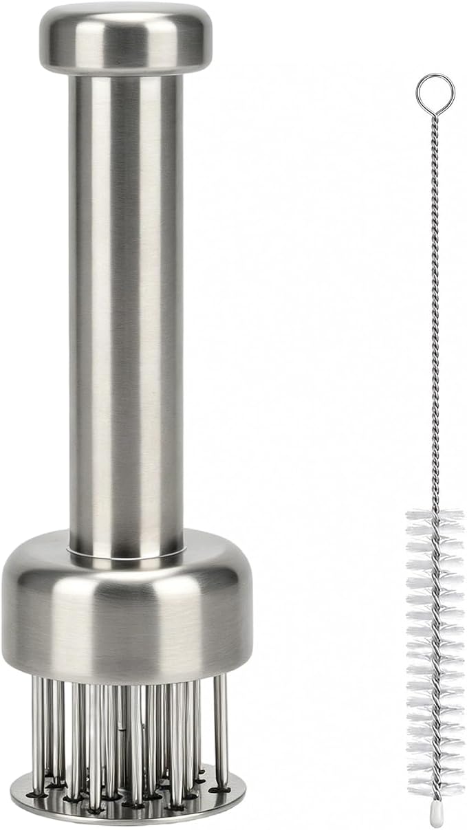 Meat Tenderizer Tool, 304 Stainless Steel Meat Tenderizer Mallet with 21 Sharp Needles Meat Hammer Press Meat Tenderizer Tool for Beef, Pork, Steak, Chicken, Dishwasher Safe