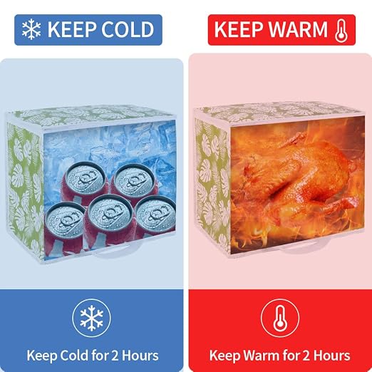 1-Pack Insulated Reusable Grocery Shopping Bags, X-Large Insulated Food/Pizza Delivery Bag for Delivery Drivers, Commercial Food Warmers, Tote Cooler/Thermal Bags