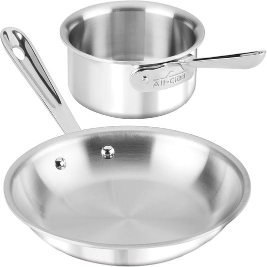 All-Clad - 4108201S All-Clad Kitchen Helper Fry Sauce pan, 8 inch and 1 quart, Steel