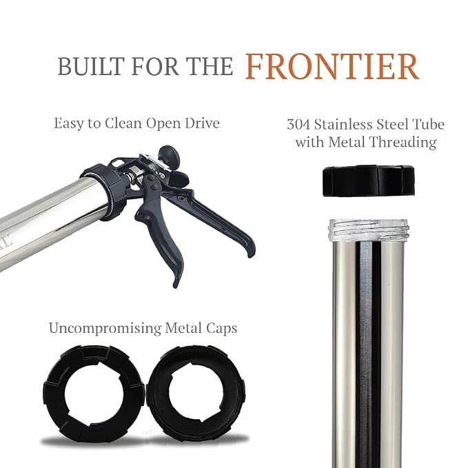 SIGVAL Frontier Jerky Gun, Beefy, with Stainless Steel Nozzles & Sausage Tips