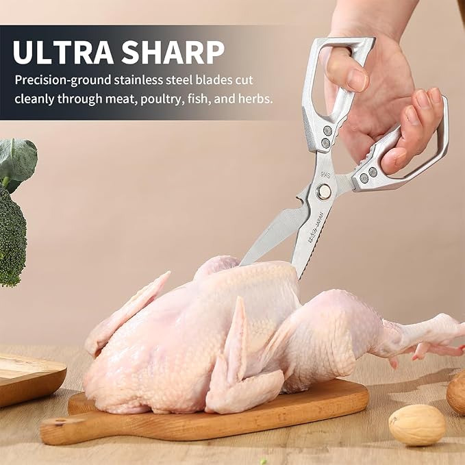 Kitchen Scissors Heavy Duty for Food, All Purpose Meat Scissors, Premium Ultra Sharp Japanese Stainless Steel Kitchen Shears