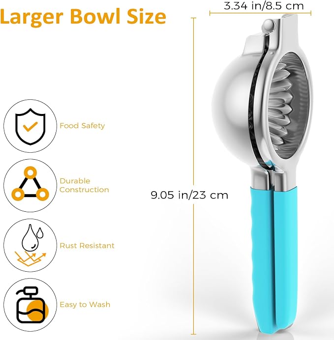 Lemon Squeezer 304 Stainless Steel Large Metal Manual Citrus Juicer