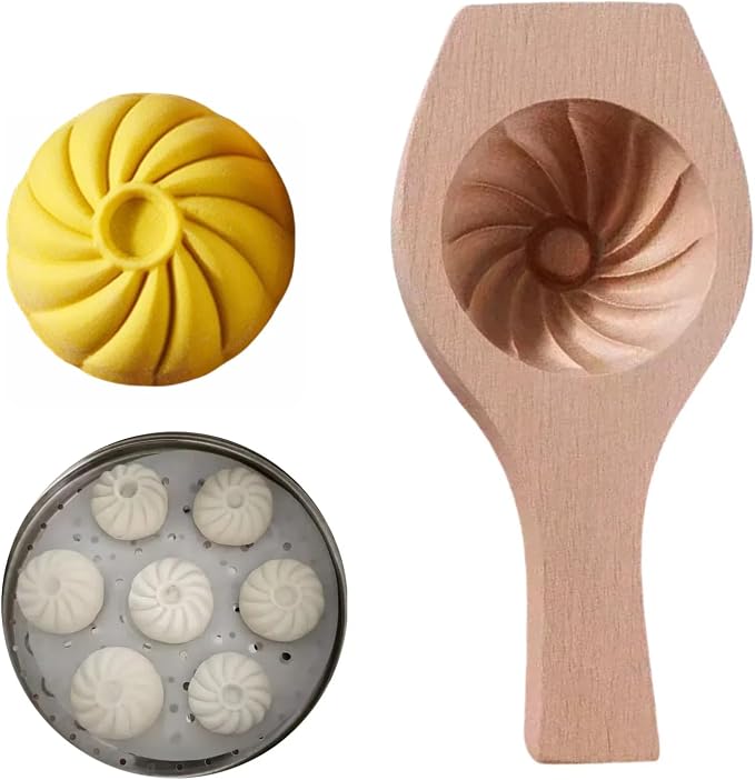 Wooden Bao Bun Maker,Baozi Maker Machine,Wooden Steam Bun Mold,This Kitchen Appliances And Gadgets Is the Best Gift for Asian Food Enthusiasts And Dumpling Maker (Steamed Bun A)