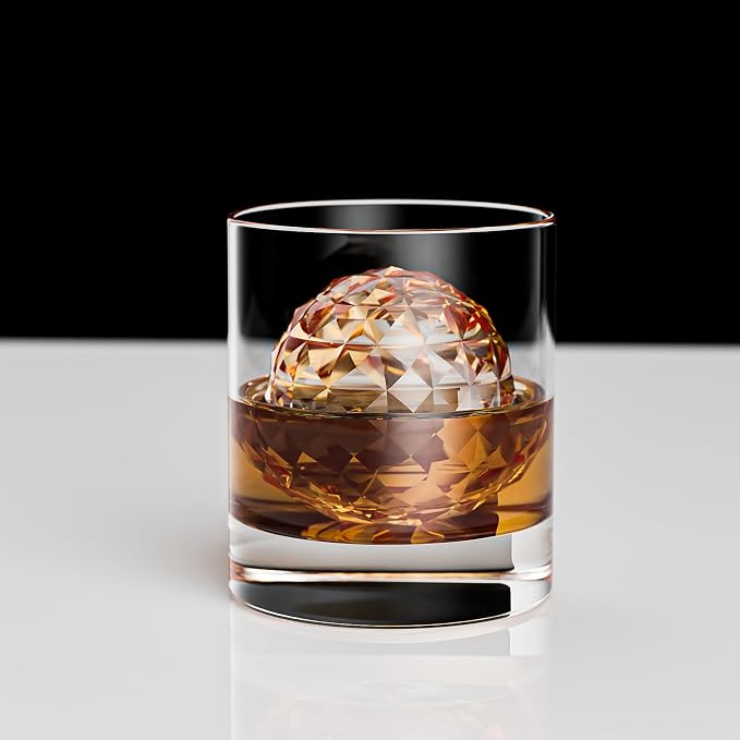 Bangp Clear Ice Ball Maker Mold,8 Crystal-clear 2" Ice Balls | Clear Ice Cube Maker for Whiskey,Cocktails and Drinks,Non-BPA,Fun Shapes Silicone Ice Ball Mold,Gifts for Men