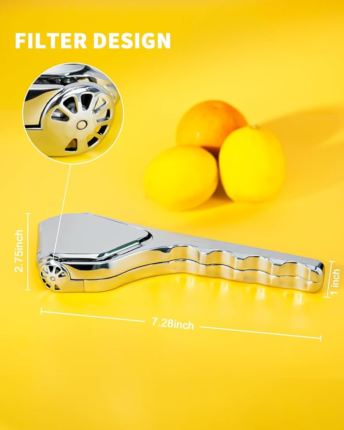 Lemon Squeezer, Stainless Steel Lemon Juicer, Manual Juicer | Manual Juicer for Lemon Citrus Lime Orange, Handheld citrus Squeezer, Heavy Duty, Exprimidor De Limones