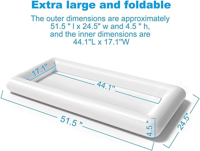 Jasonwell Inflatable Serving Bars Ice Buffet Salad Serving Trays Food Drink Holder Cooler Containers Indoor Outdoor BBQ Picnic Pool Party Supplies Beach Luau Hawaiian Tropical Cooler
