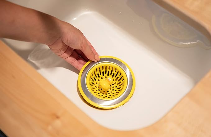 Joie Quack Kitchen Sink Strainer Basket Garbage Disposal Drain Cover, Duck | Fits All Standard Sinks, Keeps Unwanted Food Particles Out Kitchen Sink Drain, Measures 4.5” x 4.5”