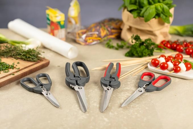 Kuhn Rikon Pro Kitchen Shears Plus | Heavy-Duty Stainless Steel Blades, Built-In Herb Stripper, Bottle Opener