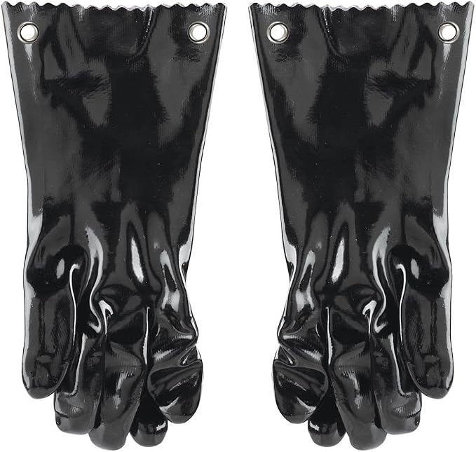 Mr Bar-B-Q Insulated BBQ Gloves, Up to 220F High-Heat Resistant, Light & Flexible Rubber Barbecue Gloves, Grilling Glove for Outdoor Cooking & Oven, Fire Pits, Grill for Restaurants & Camping - 40111Y