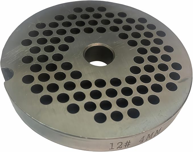 For Hobart, LEM, Cabelas, Weston and FGA Food Chopper, MTN Meat Grinders of #12 Stainless Steel Meat Grinder Plate Discs Blades，Cutting Disks Heavy Duty. (4/25 Hole Plate)