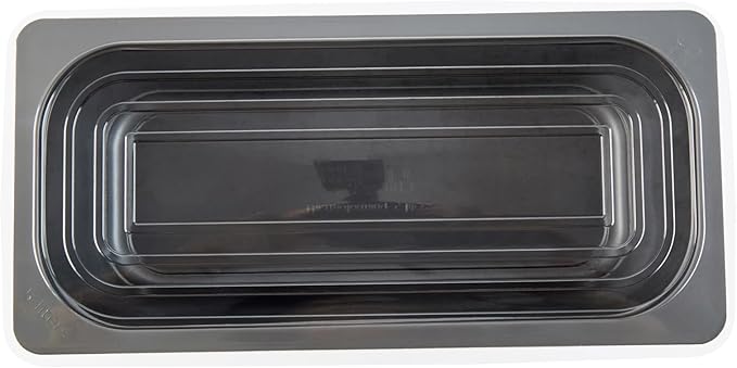 Restaurantware-RW Base 5 Quarts Ice Cream Containers, 100 Rectangle Disposable Containers - Durable, With Clear Lid, Black Plastic Box, For Ice Creams, For Cafes