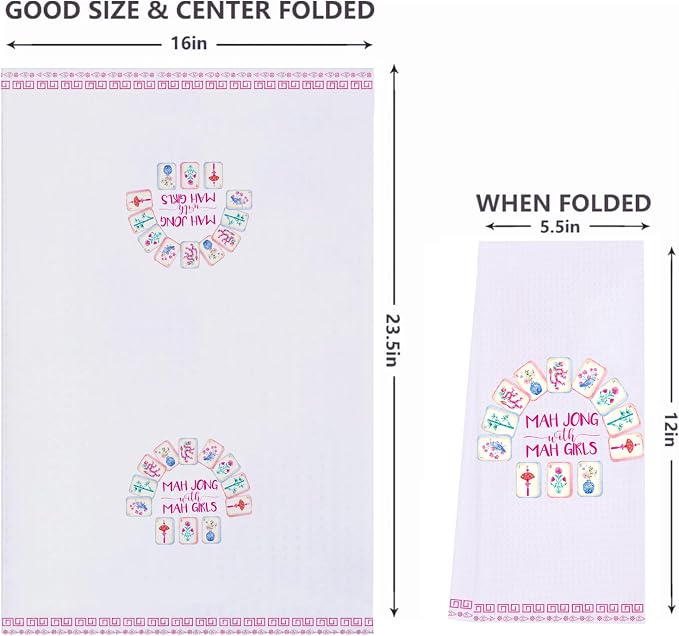 LXOMILL Mahjong Gifts for Women, Funny Kitchen Towel for Mahjong Lovers
