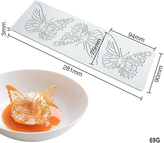 Hollow Leaf Silicone Mold Chocolate Candy 3D Hollow Leaf Candy Mold Food Cooking Meals Decorations Fondant Mold Polymer Clay Molds (Butteryfly L_11.24x3.6x0.12inch)