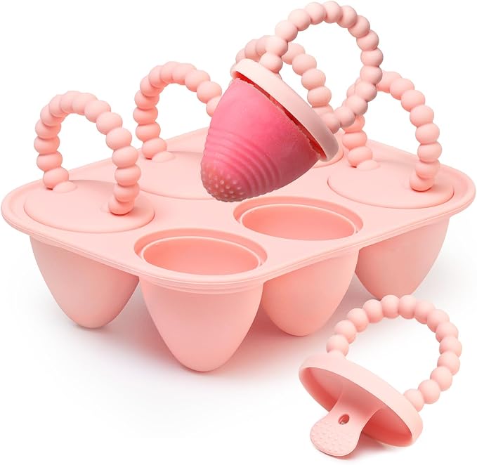 All-Silicone Baby Popsicle Molds with Sticks, AODISTUCE Mini Popsicles Molds for Babies Breastmilk Popsicle Molds for Teething Relief, Frozen Treats Maker Popsicle Maker Ice Pop Mold for Toddlers Kids