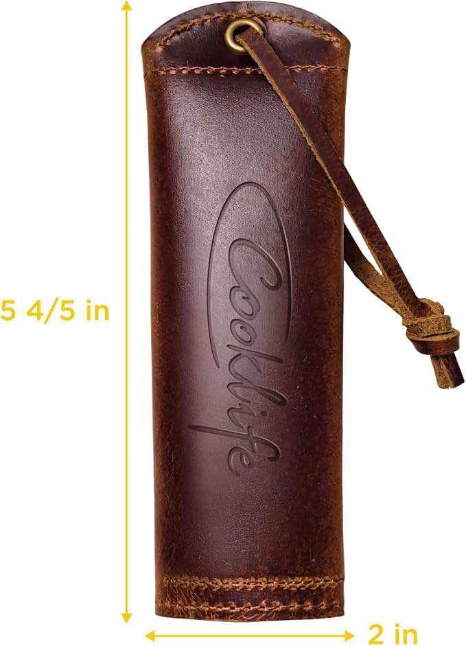 COOKLIFE Cast Iron Handle Cover - Extra Thick Leather Hot Handle Holder for Cast Iron Skillets - Reusable Heat Protection Up to 500°F Skillet Handle Cover