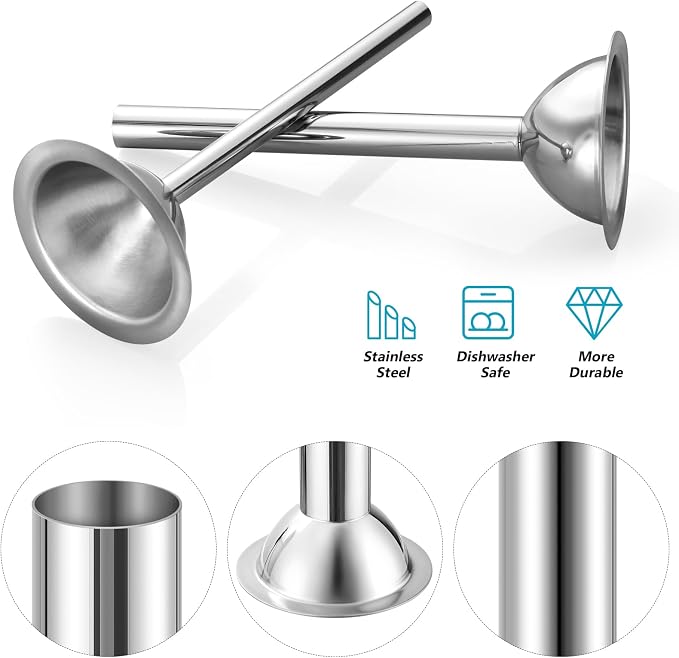 3 Pieces #22 Sausage Stuffer Grinder Tubes | Stainless Steel, Size 22 Meat Grinder Food Maker Kit, for #22 Food Grinder