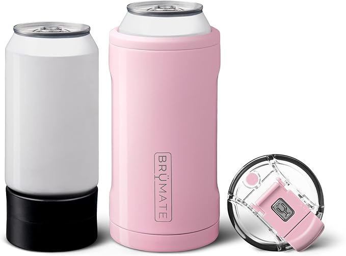 BrüMate Hopsulator Trio 3-in-1 Insulated Can Cooler for 12oz / 16oz Cans + 100% Leak Proof Tumbler with Lid | Insulated for Beer, Soda, and Energy Drinks