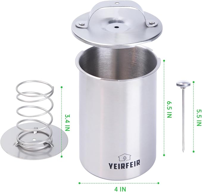 Deli Meat Press and Ham Maker - 304 Stainless Steel Lunch Meat Press with Thermometer, 20 Cooking Bags & Recipes - Healthy Homemade Cooking Tool for Ham &Deli Lunch Meat Making