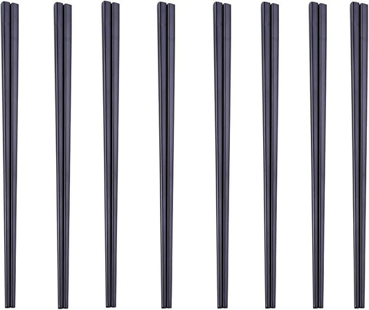 Stainless Steel Chopsticks,Reusable ,Dishwasher Safe , Easy to Use（8 PCS,black）