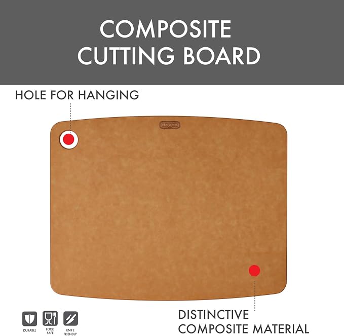 Dexas Natural Fiber Composite Cutting Board, Dishwasher Safe, Knife Friendly Kitchen Prep Board, 11.5 x 9 Inch