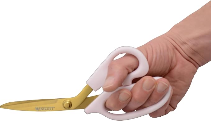 Westcott All-Purpose Kitchen Shears, Pink with Gold Blades - Durable Kitchen Shears with Precision-Ground Blades for Easy Cutting and Meal Prep - 8-Inch