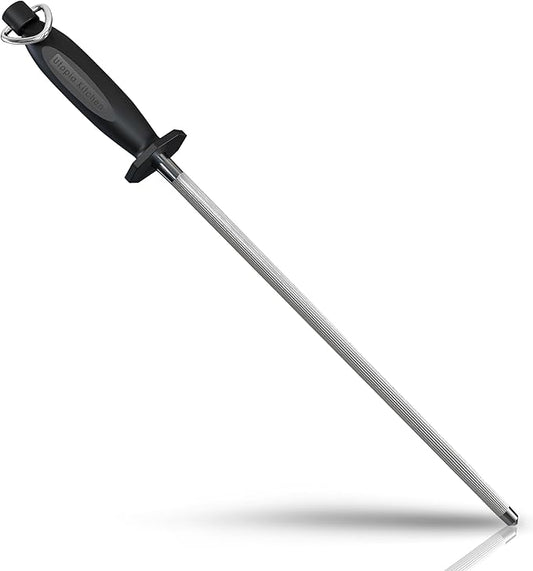 Utopia Kitchen 08 Inch Honing Steel Knife Sharpening Steel Sharpening Rod Black