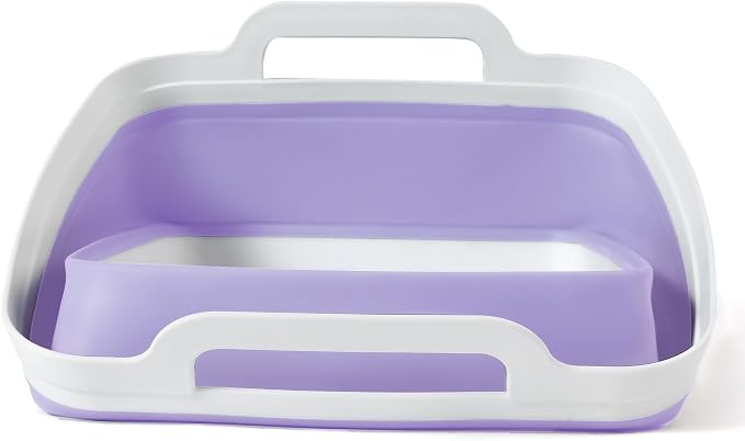 FOSJGO Collapsible Dish Basin with Drain Plug, Foldable Sink, 2.4 Gal (9L) | Space-Saving Wash Basin for Kitchen, Baby Bottles, Vegetable Washing, Camping, RV and Party Beverage Tubs