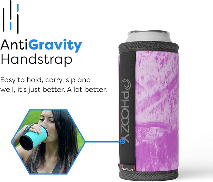 PHOOZY Insulated Can Cooler for Slim 12 oz Cans - Patented Drink Sleeve with NASA-Inspired Technology - Keeps Beer, Soda & Sparkling Water Cold Longer - Lightweight Outdoor Can Holder - Pink