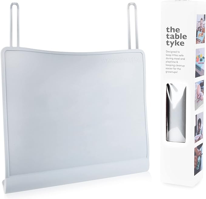 Table Tyke Placemat XL Silicone Baby Placemat with Teething Edge Bumper - Waterproof Toddler Table Mat for Eating, BPA Free, Dishwasher Safe (Sage Green)