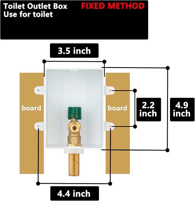 (1 Pack) Lidertik 1/2 NPT inch Thread or Sweat Pre-Assembled Ice Maker Outlet Box Valve 1/4 inch Recessed Refrigerator Water Line Wall Box with Shut Off Valve LI-ZBQH-510