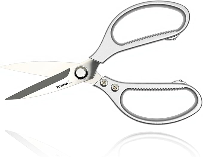 TONMA Kitchen Scissors, Made in Japan, All-Purpose Kitchen Shears, TKM-10 | Heavy-Duty Cooking Scissors for Food & Herbs, 4mm Extra-Thick Stainless Steel Blades, Ergonomic Handle, Effortless Cutting