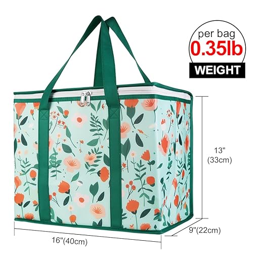 Bodaon 1-Pack Insulated Reusable Grocery Shopping Bags, X-Large Picnic Cooler Bag with Zipper/Zippered Top Cold, Insulated Food/Pizza Delivery Bag for Catering/Doordash/Uber Eats