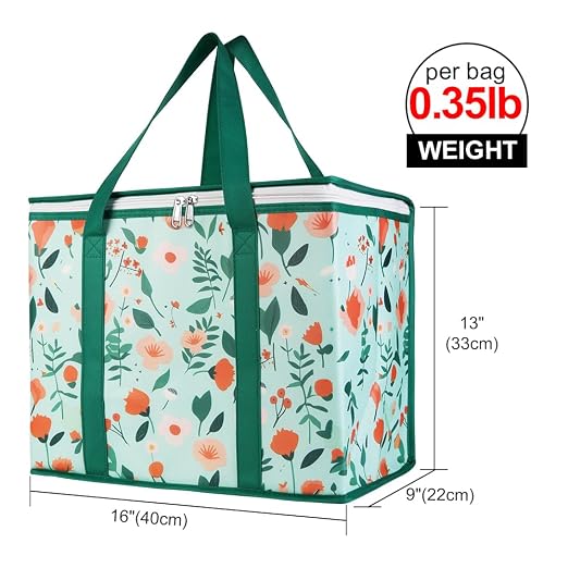 Bodaon Insulated Reusable Grocery Shopping Bags, 2-Pack, X-Large Cooler Bag | Secure Zippered Top Warmer, Insulated Food/Pizza Delivery Bag, For Catering/Commercial Rideshare Drivers/Picnic, Heavy Duty