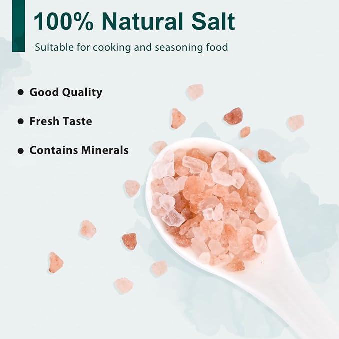 Soeos Himalayan Pink Salt 39 oz + Whole Black Peppercorns 18 oz, Coarse Grain, Kosher Salt for Grinder Refill, Salt and Pepper Grinder, Non-GMO Verified, Spice Seasoning Set for Cooking