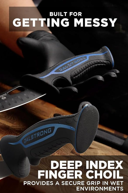 Dalstrong Curved Boning Knife-6”-Night Shark Series-7CR17MOV High Carbon Steel - Titanium Coated Blade Fillet Knife for Meat for Outdoors & Fishing-Polypropylene Handle-w/Sheath-NSF Certified