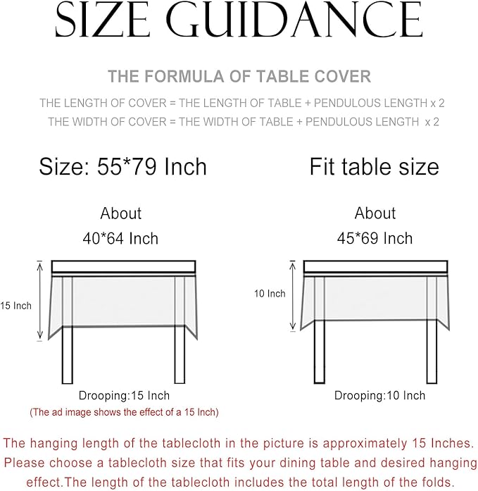 patdrea Designer Blue Tablecloth for Rectangle Table,Vintage Linen with Leaves and Floral Pattern Tablecloths,Farmhouse Decor Cover for Kitchen Dining Christmas,Thanksgiving,55"x79"-Ivar a